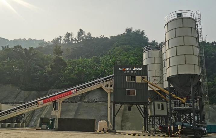 Shantui Janeoo Concrete Mixing Plant Assists in a Pumped Storage Power Station  Project in Indonesia